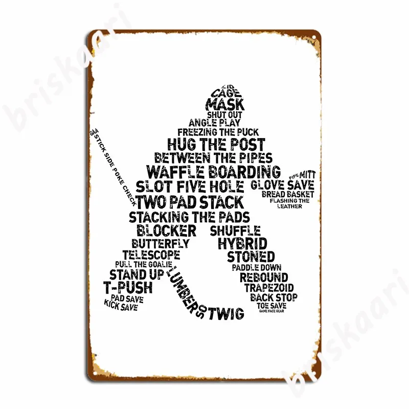 Typographic Hockey Goalie Goaltender Metal Sign Wall Pub Wall Design Wall Decor Tin Sign Poster