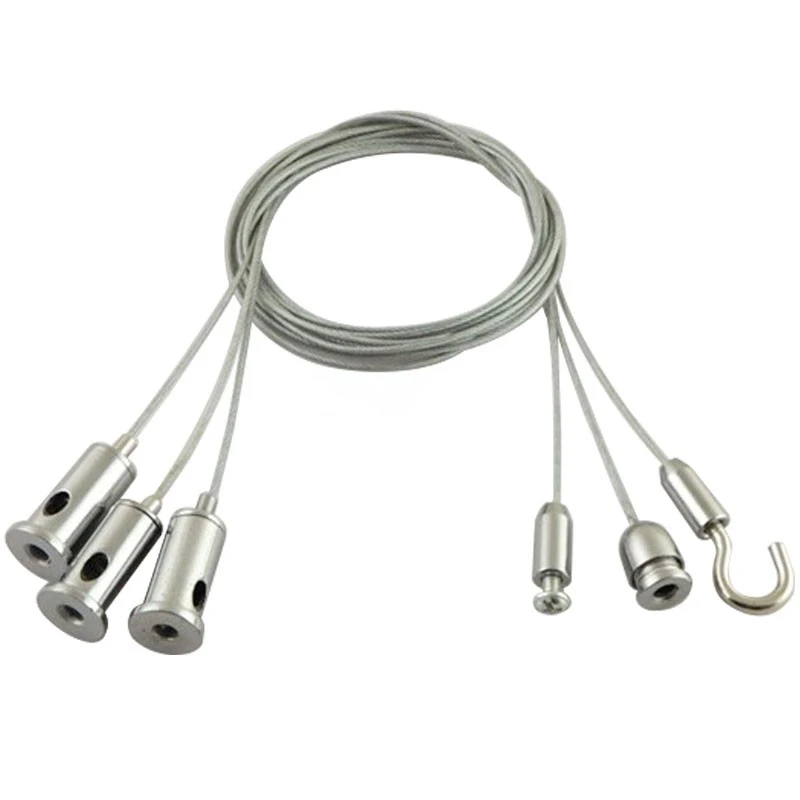 

12PCS 1M Steel Cable With Retractable Height For Lifting Various Panel Lights LED Lights Lifter Hooks