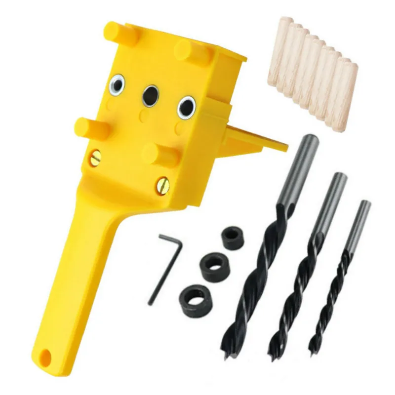 나무 Doweling 지그 ABS 플라스틱 핸드 헬드 포켓 구멍 지그 시스템 6/8/10mm 드릴 비트 구멍 펀치 목공 Dowel 관절에 대 한