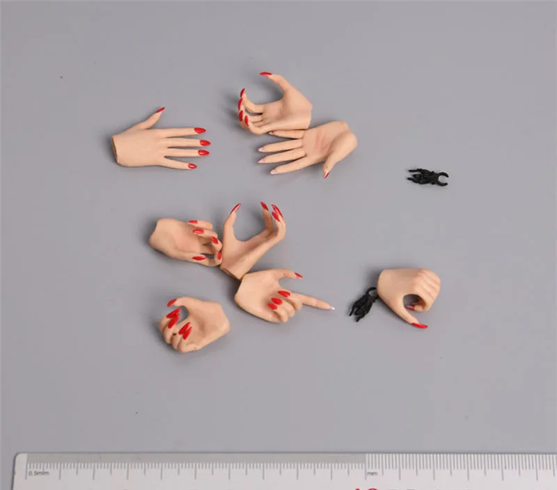 1/6 Replaceable Nail Fingers Hand Model Fit 12