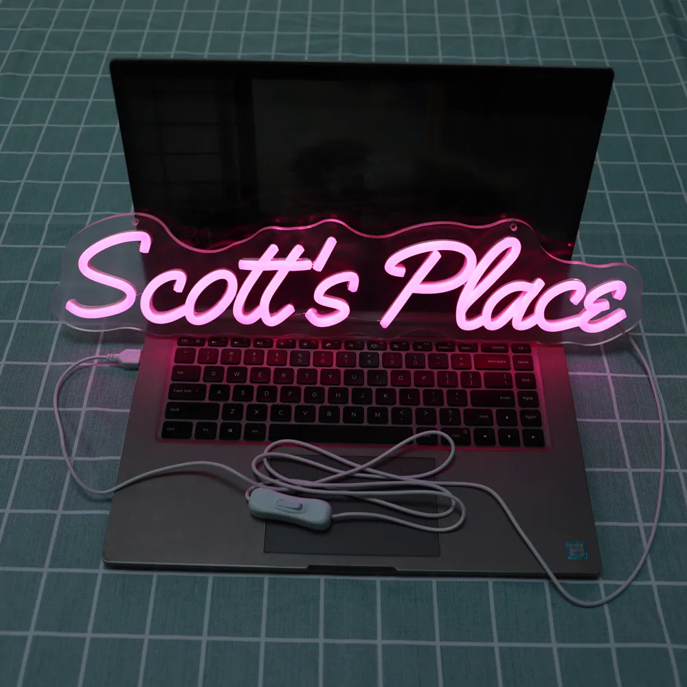 Scott's Place LED Neon Sign Light USB Powered Flexible Room Decor Visual Art Bar Party Night Lamp Hanging Design