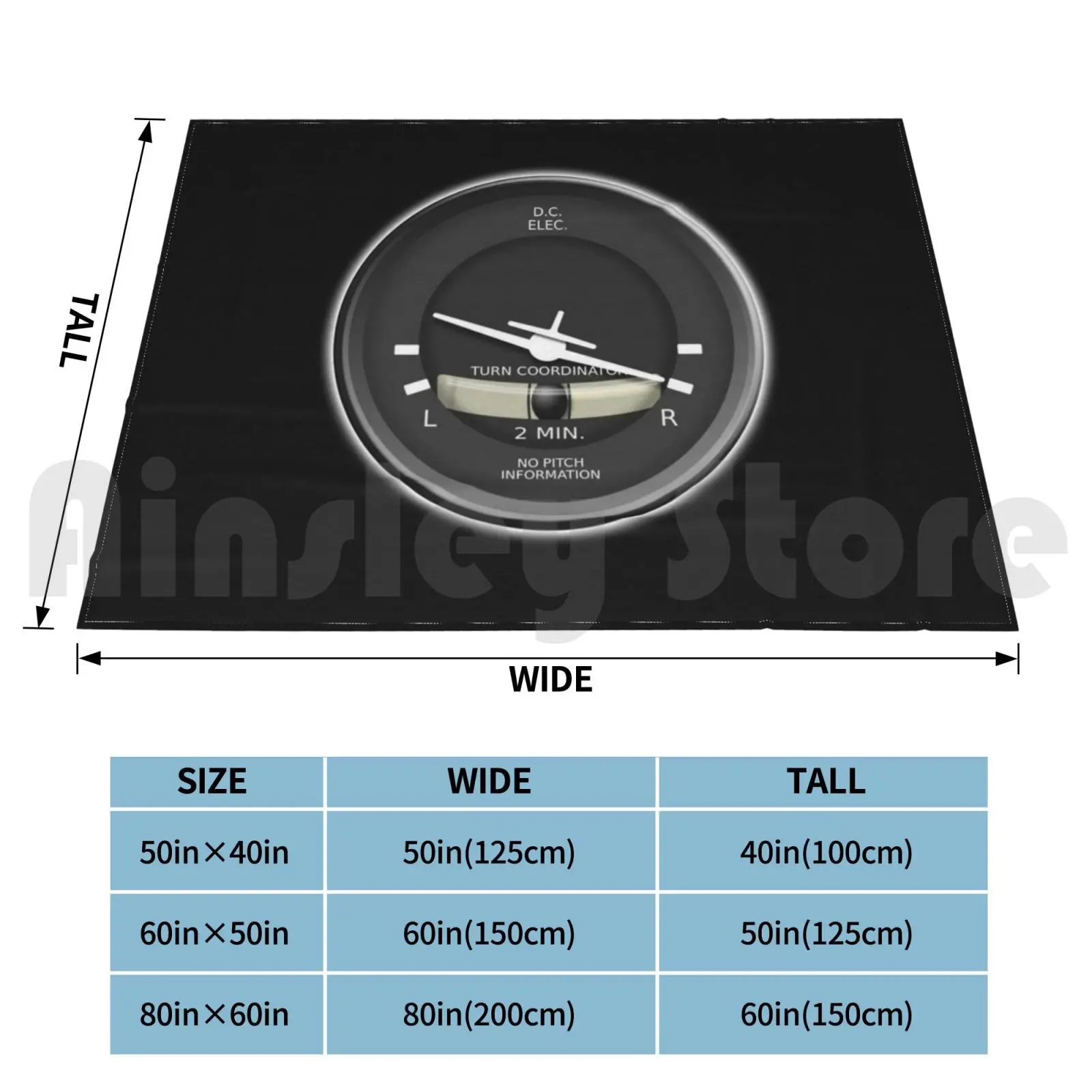 Flight. Instruments. A Turn Coordinator Indicating A Coordinated Turn. Blanket Fashion Custom Turn Coordinator