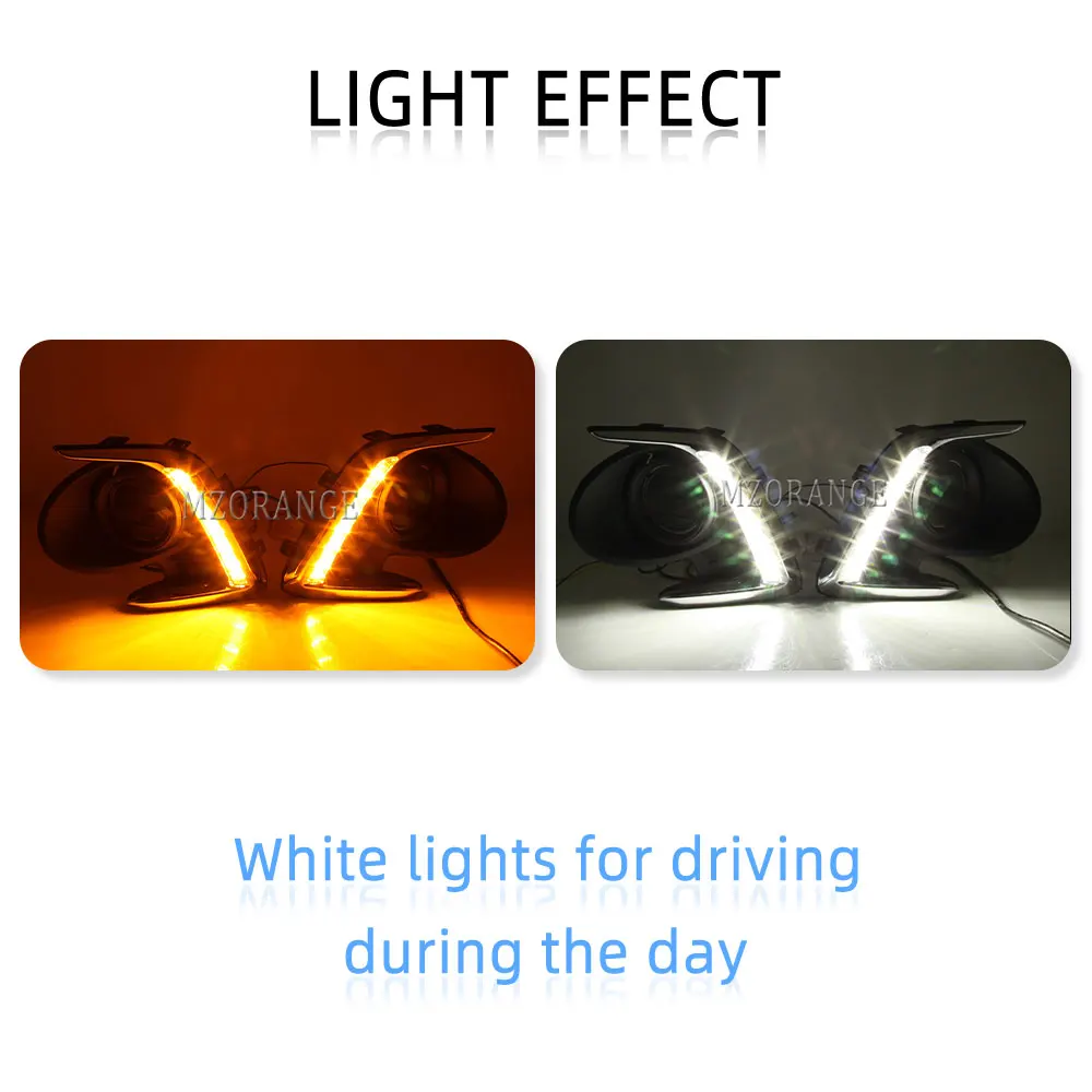 LED DRL Fog Light for Mitsubishi Attrage Mirage G4 2012-2017 Headlight Daytime Running Lights Fog Lamp With Yellow Turn Signal