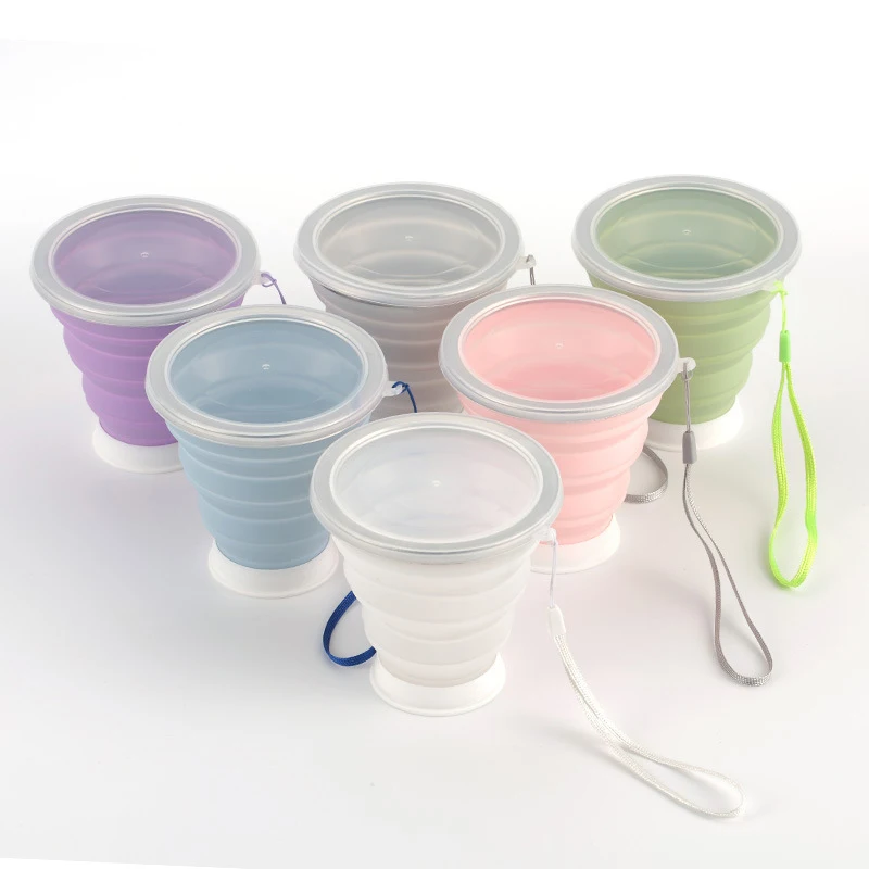 320ML Travel Cup Stainless Steel Silicone Retractable Folding cups Telescopic Collapsible Coffee Cups Outdoor Sport Water Cup