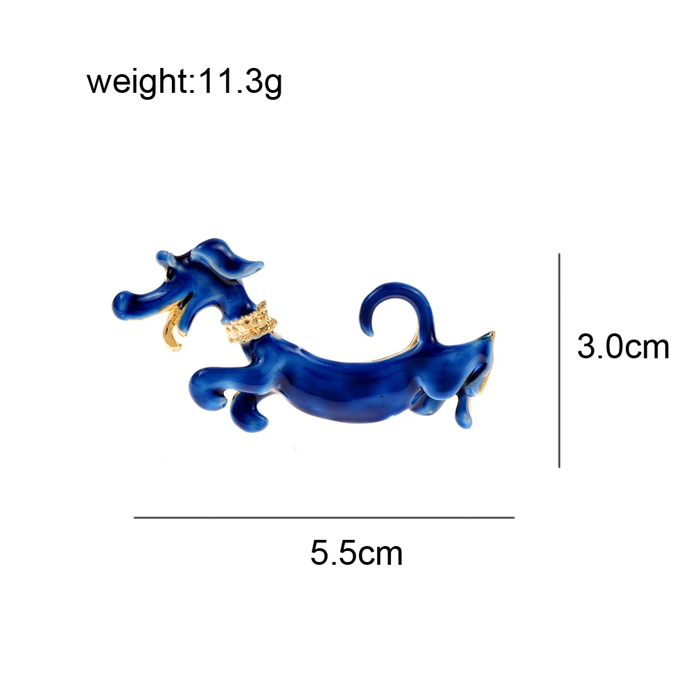 CINDY XIANG Enamel Dachshund Dog Brooch Animal Pin 2 Colors Available Alloy Material Women And Men Jewelry