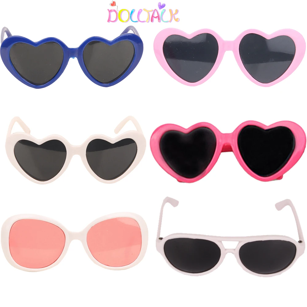 Cute Doll Sunglass For American 18 Inch Girl Dolls Beach Party Travel Glasses For 43cm Baby New Born&DIY Doll Girls Toy Gift