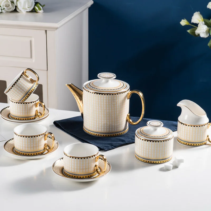 

11/15 Piece Coffee Set Ceramic European Coffee Cup and Saucer Teapot Afternoon Tea Mug Water Ware Gift Home Kitchen Drink Ware