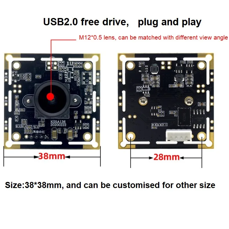 5MP Wide Dynamic Low Illumination USB Camera Module For Face Recognition&HD Surveillance Backlight Shooting