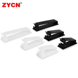 ZYCN 10Pcs Cable Wire Tie Holder Glue Self Adhesive Clips Buckle Wall Fixed Clamp Winder Cord Press FC-30/40/50 Car GPS Data