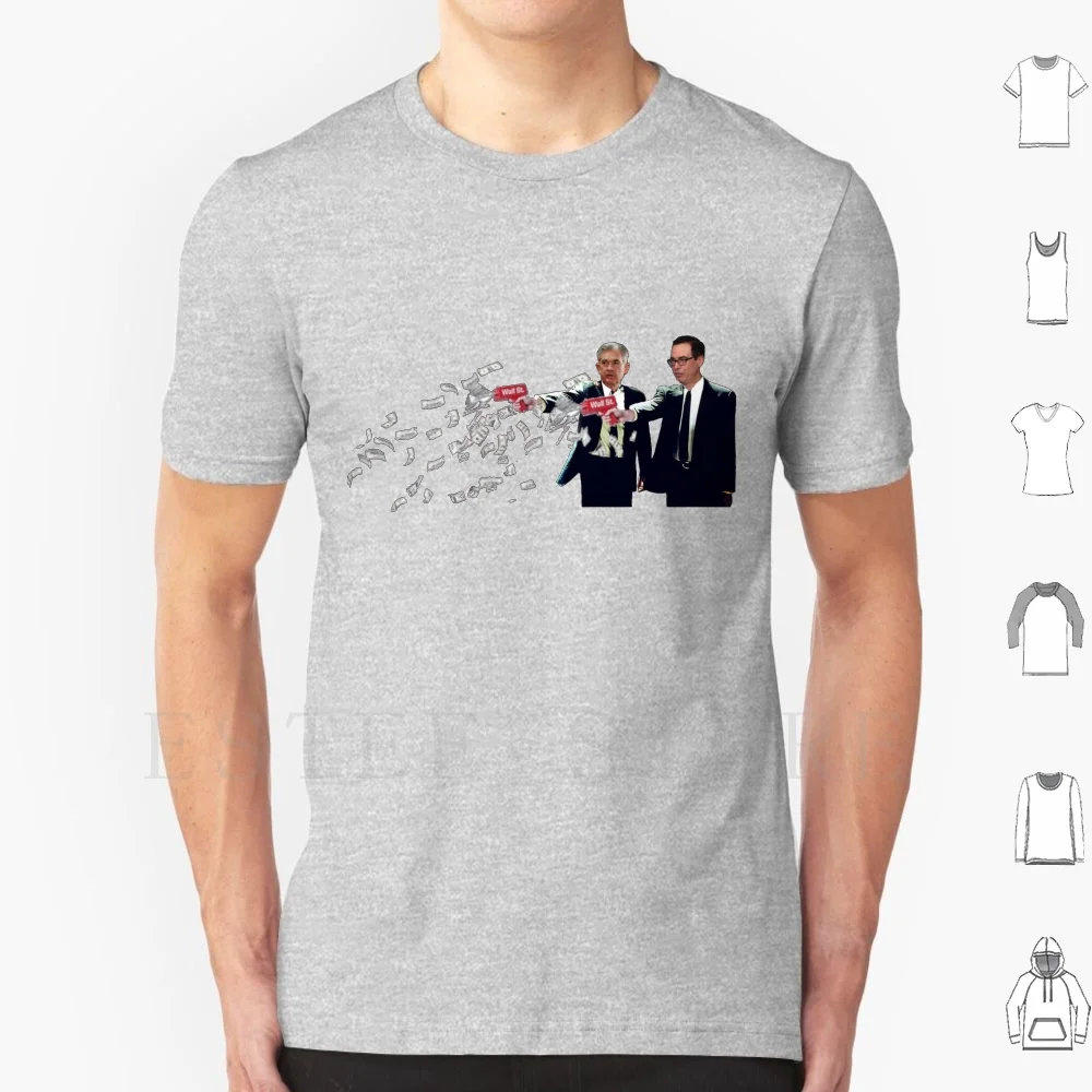 Jerome And Steve Mnuchin Printing Money Pulp Fiction Style T Shirt Print Cotton Jpow Jerome Jerome Printer Jpow Printer Jpow
