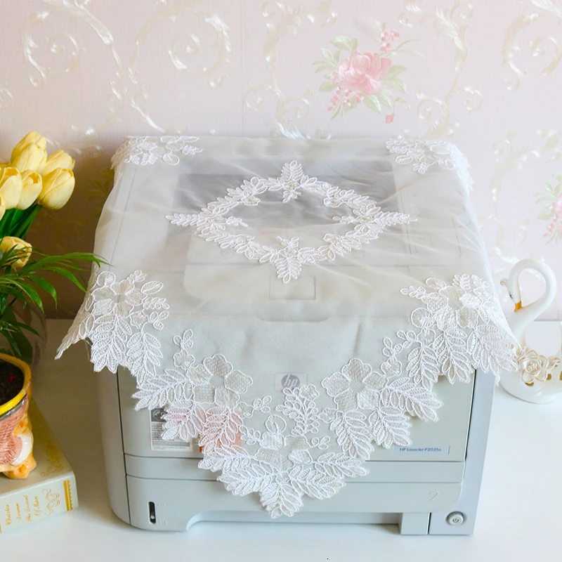 European Lace Embroidered Square Tablecloth Balcony Table Mat Computer Multipurpose Dust Cover Cloth Banquet Party Decoration