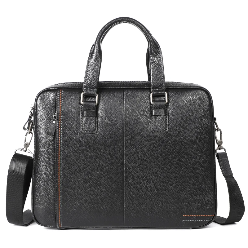 

Nesitu Highend A4 Black Blue Coffee Top Grain Genuine Leather Executive Men Briefcase Portfolio Shoulder Messenger Bag M255605