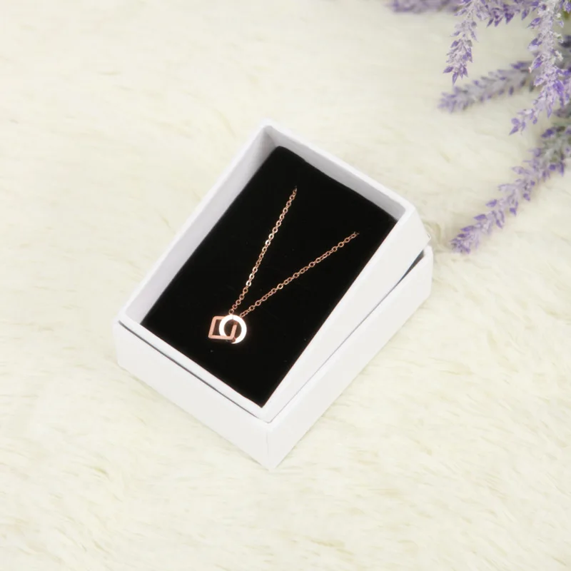 New Arrive Ring Earring Necklace Pendant Bracelet Jewelry Set Box White Kraft Paper Boxes For Women Gift Package Case