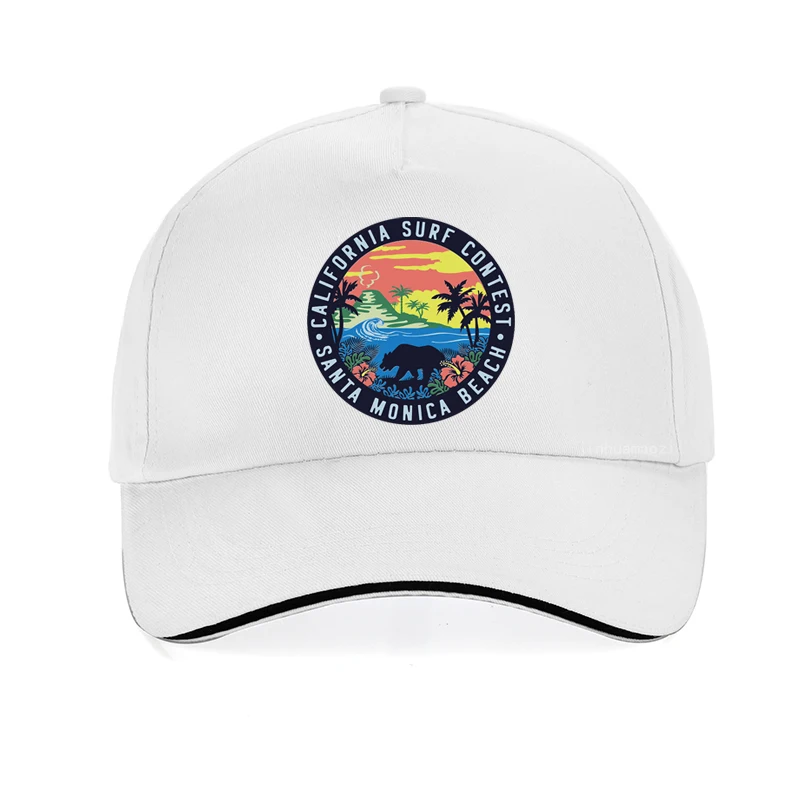 Summer Casual Women sunhat Best Surfing Santa Monica California Unisex Baseball cap Vacation Beach california surf contest hats