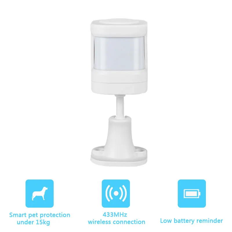 Mini Wireless Intelligent PIR Motion Sensor 433MHz Alarm Detector For GSM WIFI Home Burglar Anti-Theft Alarm System Security Kit