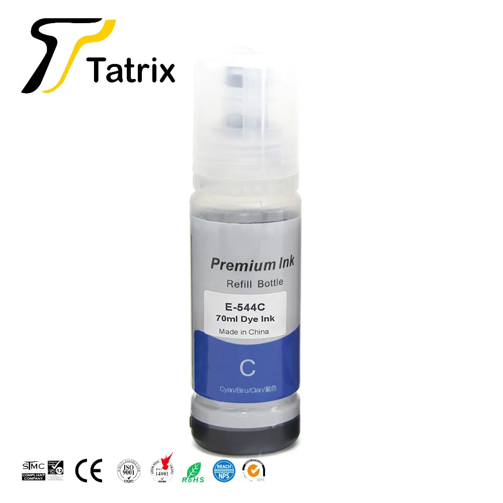 Tatrix 544 T544 Premium Color Compatible Bottle Water Based Refill Tinta Ink for Epson EcoTank L3210 L3110 L3150 L3250 Printer