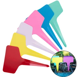 30/50/100pcs Gardening T-shaped Plastic Label Multicolor Plant Tag Waterproof Writing Card Bonsai  Succulent Seedling Marking