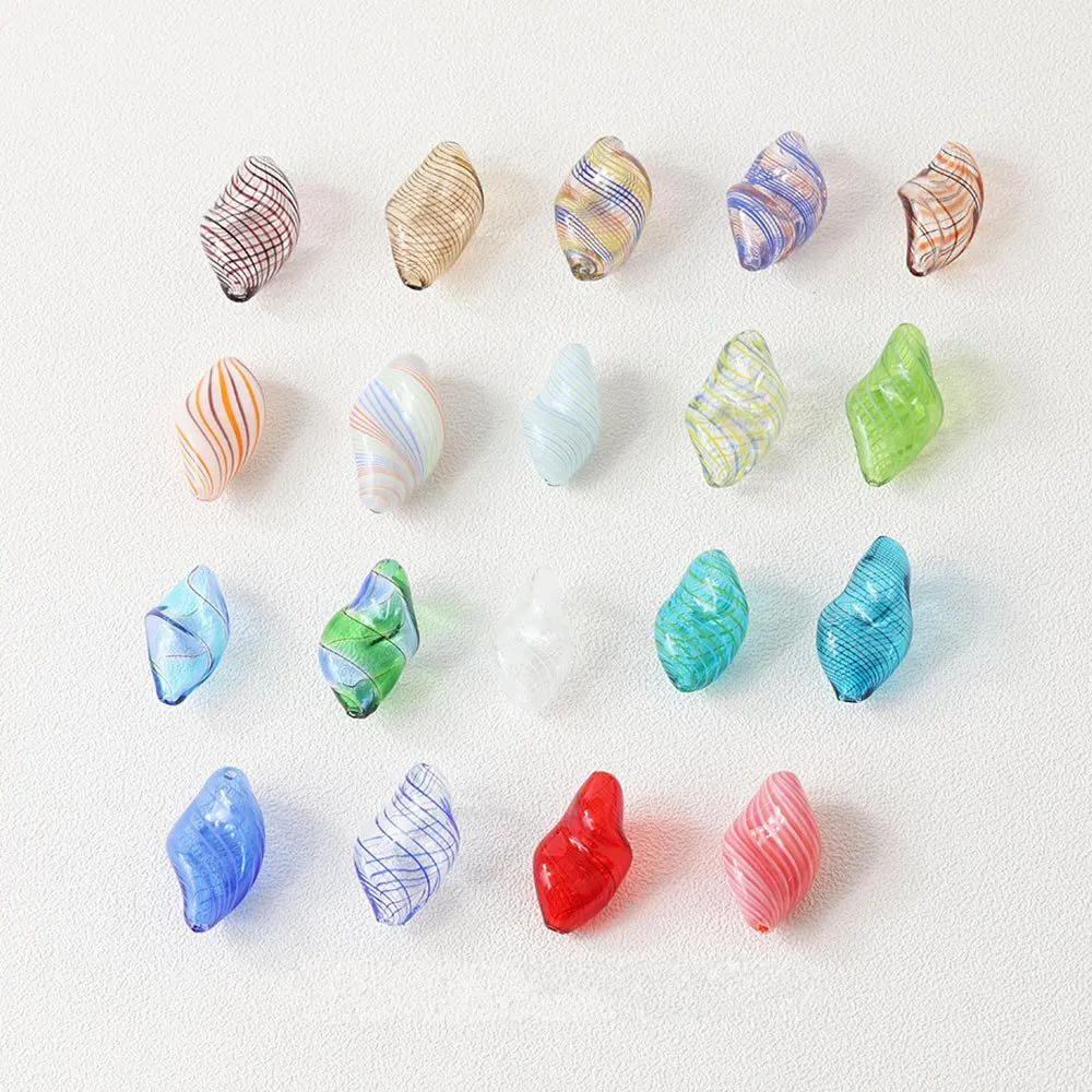 4PCS Irregular Hollow Glass Bead Beaded Charms for Jewelry Making Bracelet Necklace DIY Hand Made Pendant Accessories