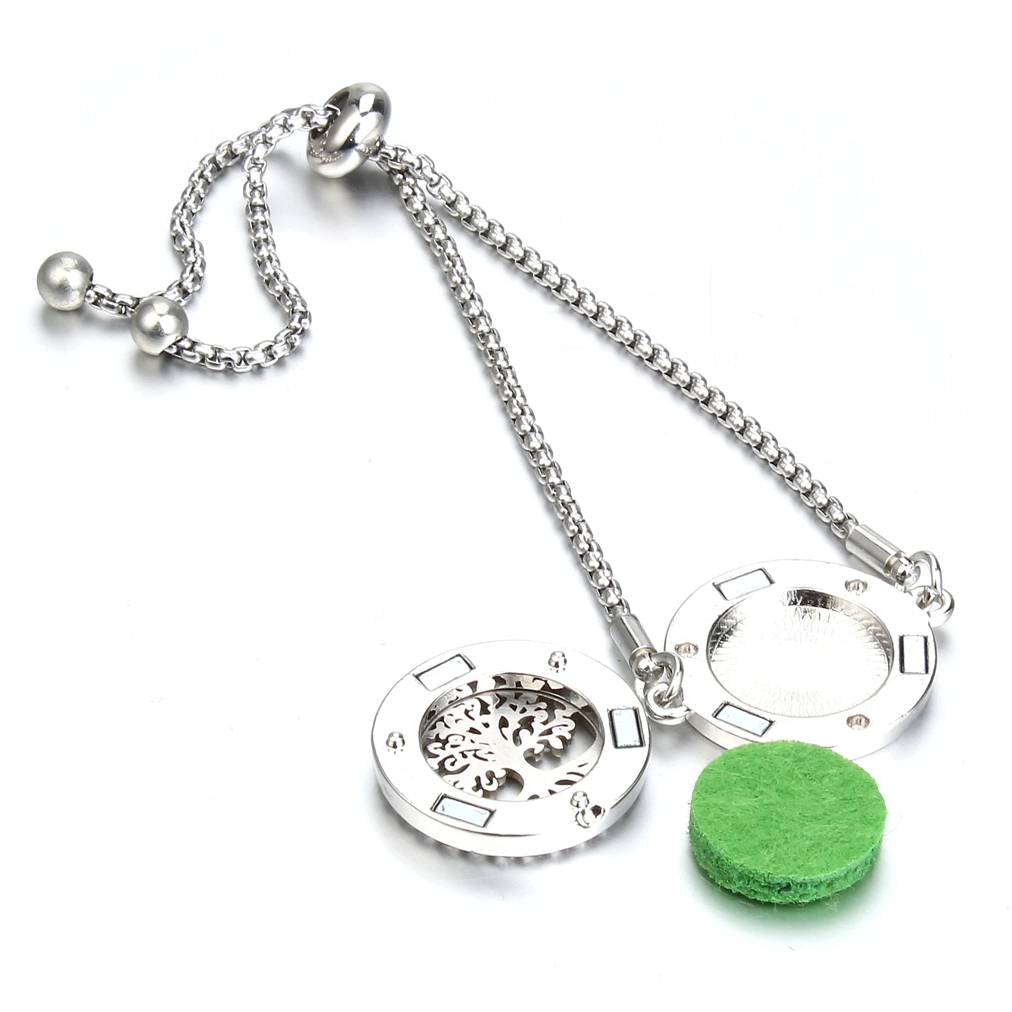 New Aromatherapy Bracelet Perfume Locket Bangle Magnetic Stainless Steel Essential Oil Diffuser DIY Bracelets Zinc Alloy Jewelry