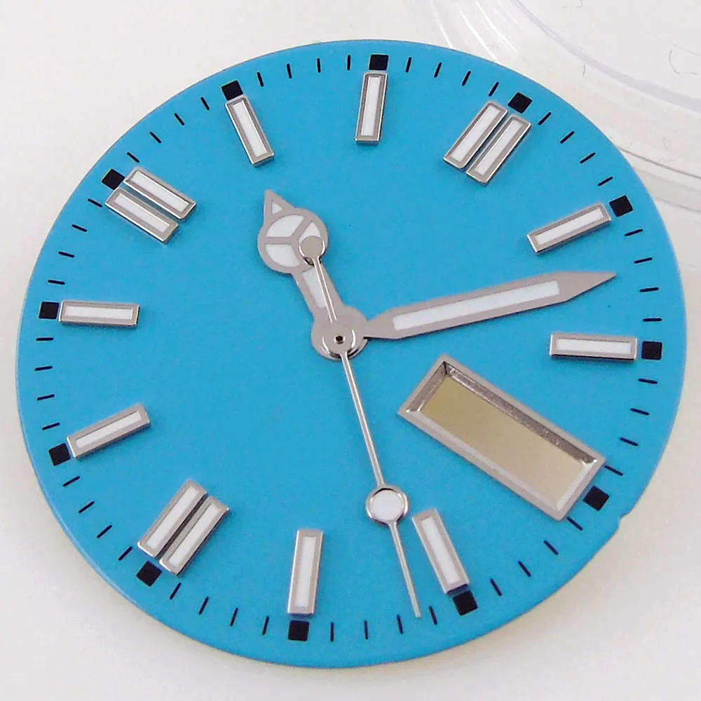29mm Multi-farbige Uhr Zifferblatt Uhr Gesicht mit Hände Fit für NH36/NH36A Datum/Tag Kalender fenster Blau/Schwarz/Grün/Gold/Silber