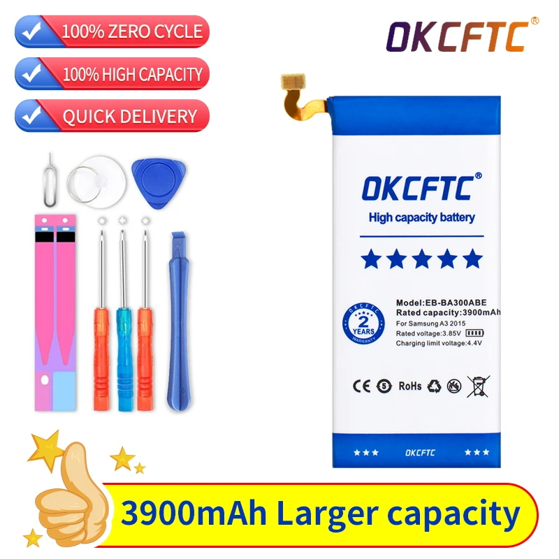 Orginal EB-BA300ABE 3900mAh Battery For Samsung Galaxy A3 A300 SM-A300F SM-A300FU A3000 A3009 A300X Mobile Phone