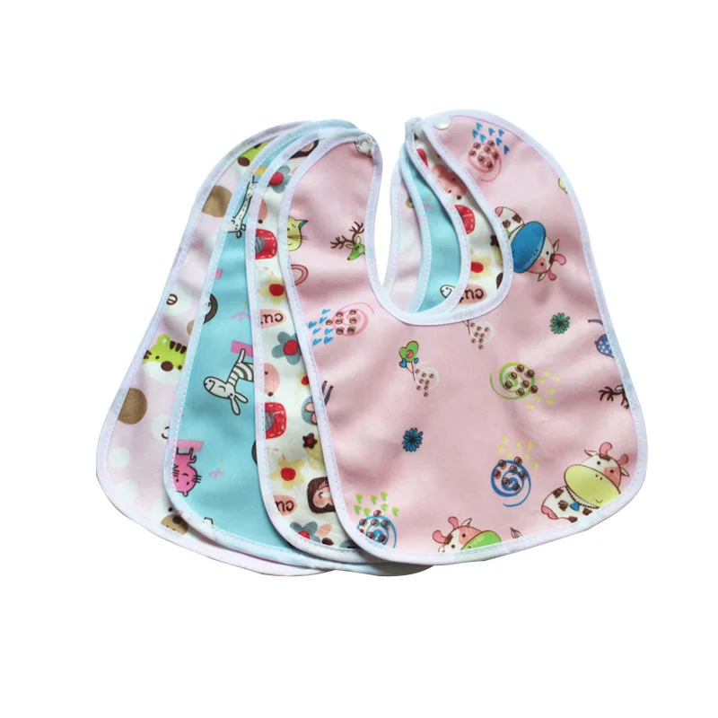 Special Bib Snap Waterproof Bib Super Soft Baby Bib Cartoon Pattern Newborn Crystal Velvet Saliva Towel Random Color