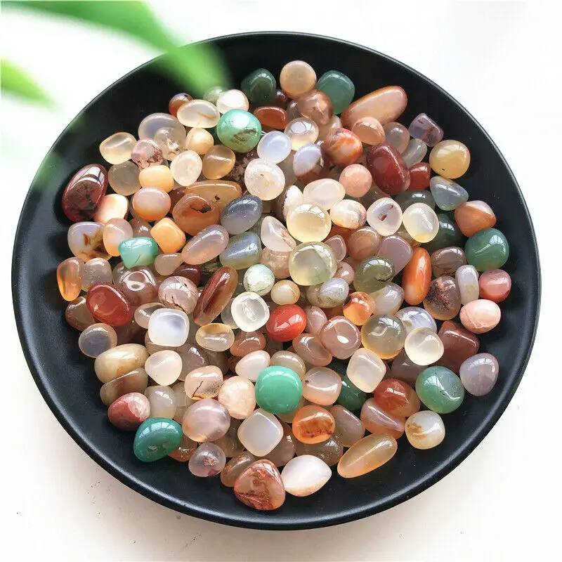 50g Natural Colorful Mixed Tumbled Agate Crystal Bulk Mix Assorted Gem Stone Natural Stones and Minerals