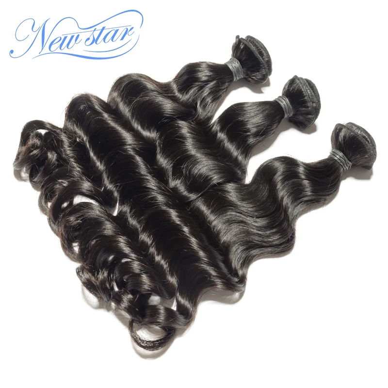 Extensiones de Cabello brasileño ondulado, cabello humano virgen 100% tejido de un solo donador, cutícula, 3 mechones