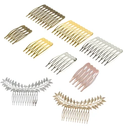 10pcs 5/10 Teeth Metal Hair Comb DIY Hair Clips Claw Hairpin Base for Wedding Bride Hair Jewelry Making Headwear Decor Findings