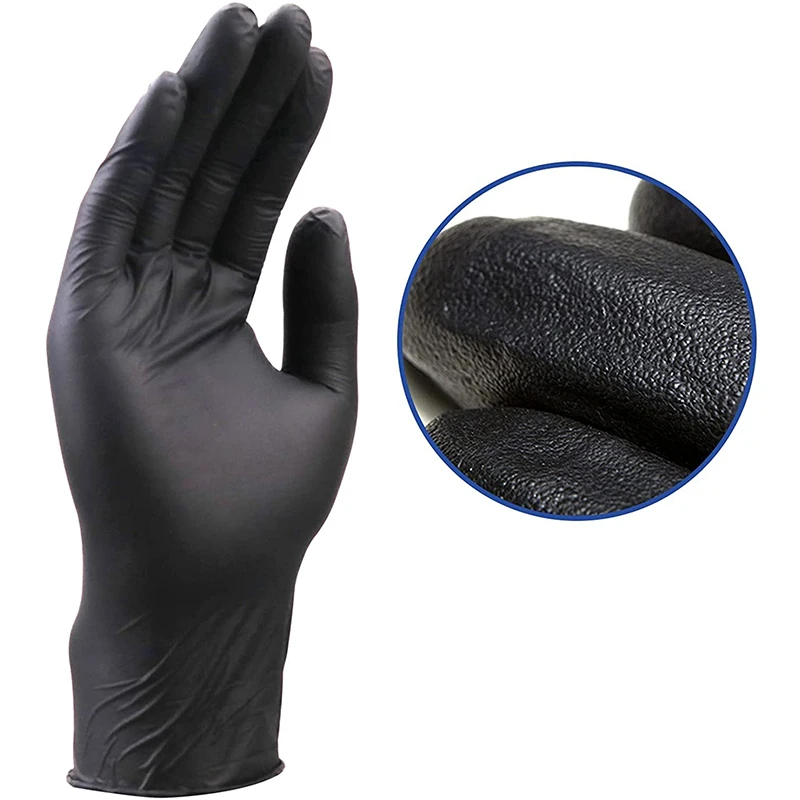 Nitrile Synethtic Gloves Black 2Pcs Food Grade Waterproof Allergy Free Disposable Work Safety Gloves Household Mechanic Kitchen