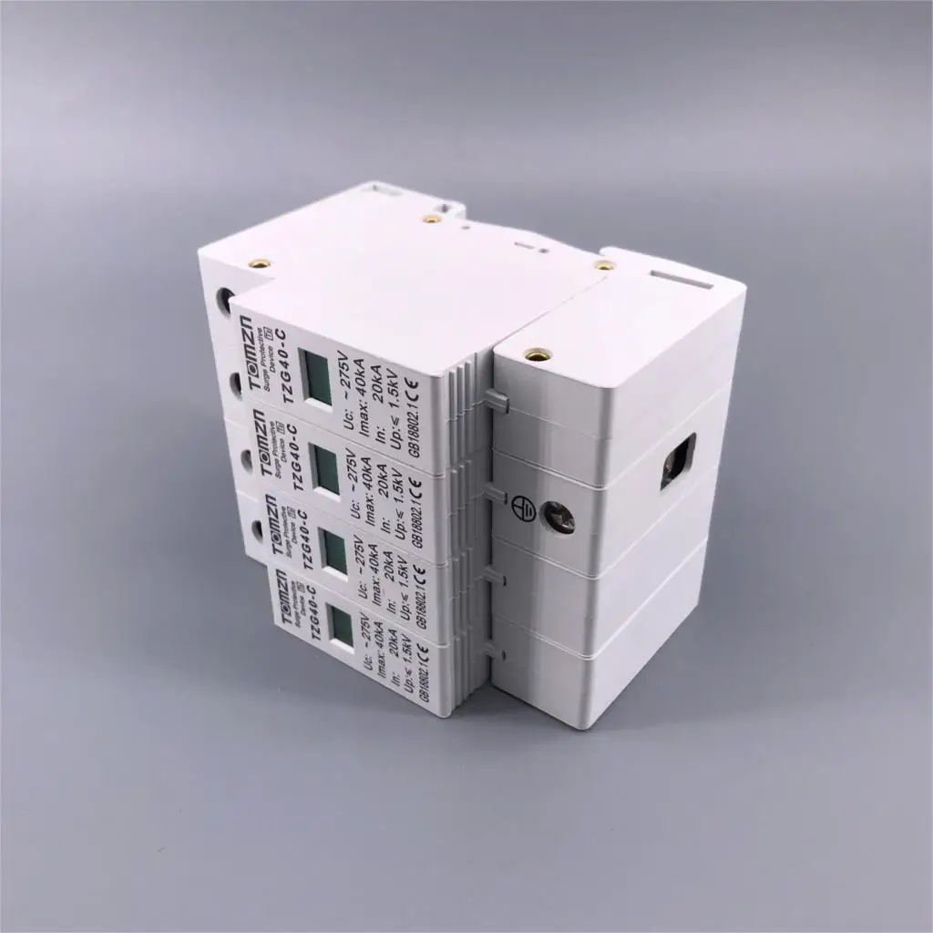 AC SPD 4P 20KA~40KA 275V House Surge Protector protection Protective Low-voltage Arrester Device