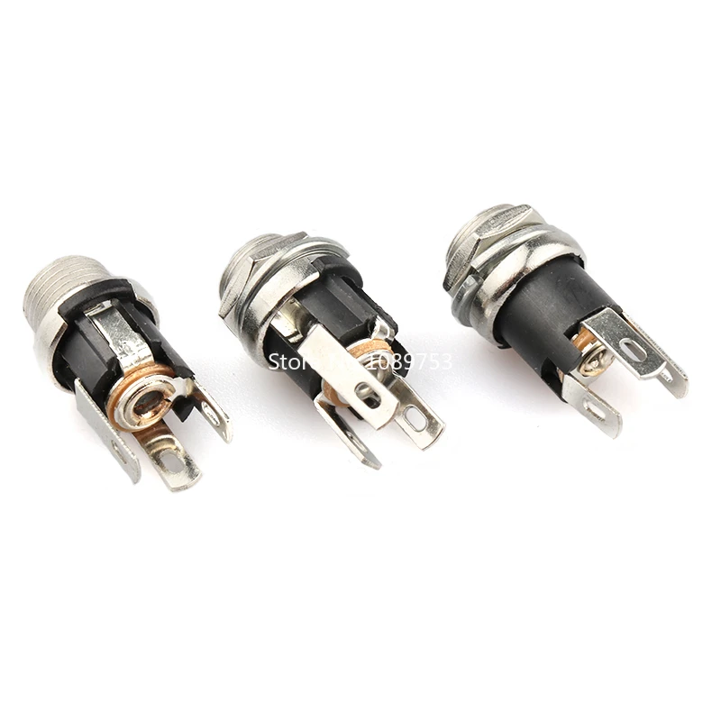 10pcs 5.5x2.1mm 5.5x2.5mm DC Socket With Nut DC Power Jack Socket Female Panel Mount Connector DC025 DC-025