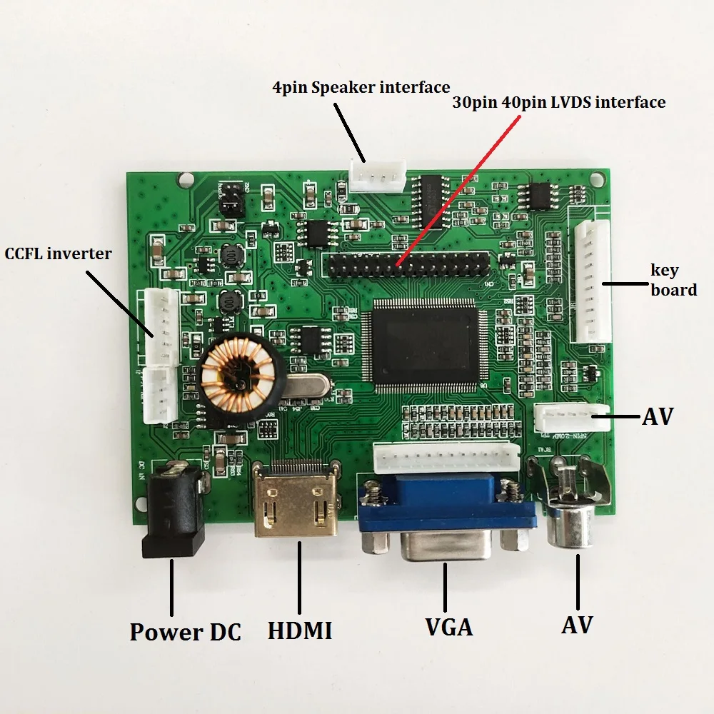 Placa controladora de áudio VGA compatível com HDMI, kit de driver remoto para B156XW01, V0, 1366X768, 15,6 "tela do monitor, DIY LVDS