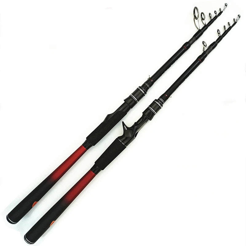 MH power carbon telescopic fishing rod spinning / casting rod 2.1/2.4/2.7/3/3.6m fast action Max lifting 5kg lure weight 17-36g