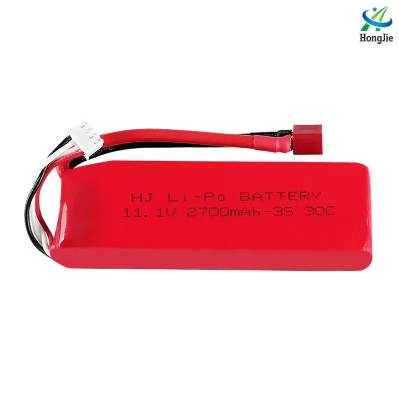 مصنع دبوس 11.1 فولت 2700 مللي أمبير بطارية ليثيوم دولاب الموازنة FT012 قارب التحكم عن بعد قارب سريع قدرة عالية 30 ج 3 ثانية بطارية
