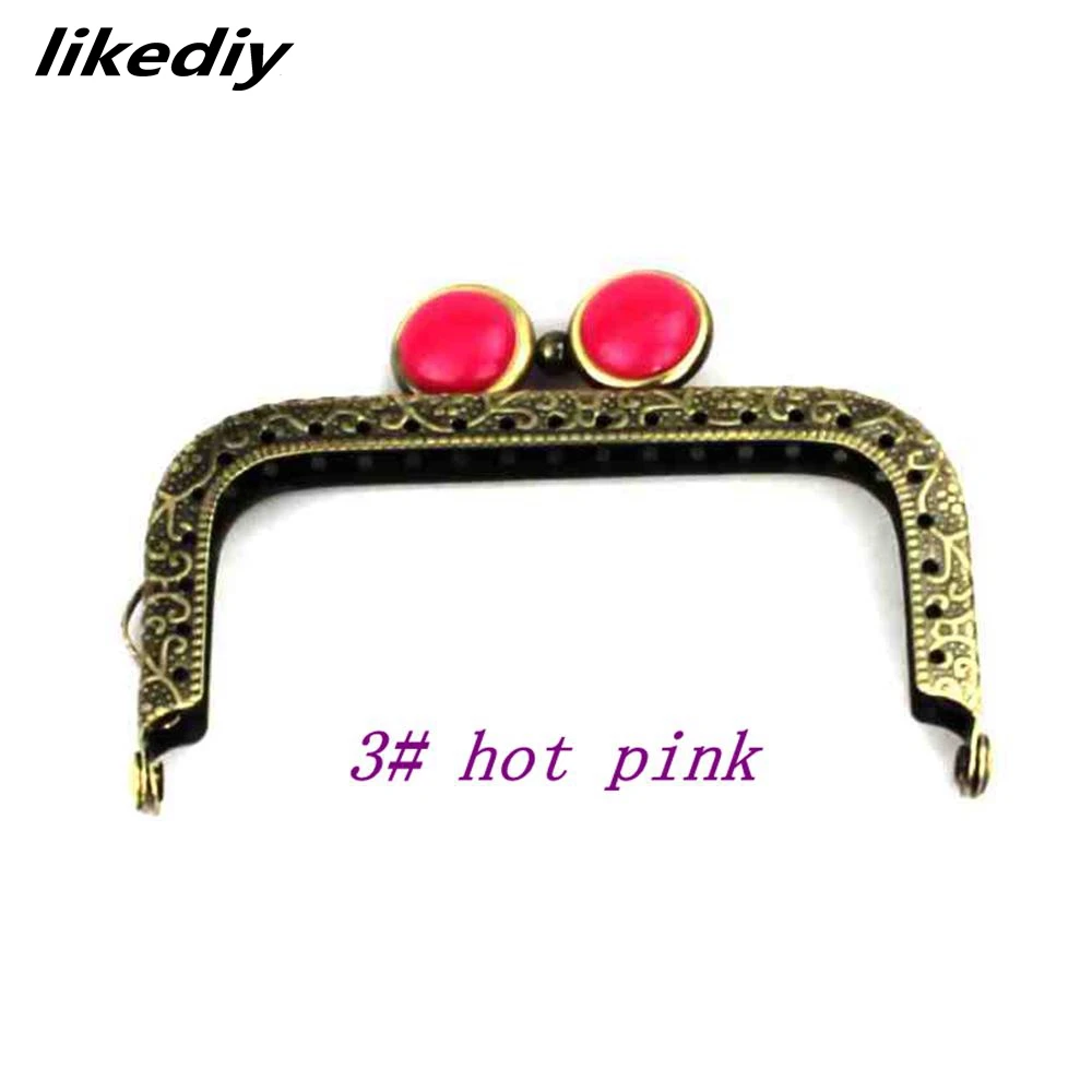 10 Pcs/Lot 8.5 CM Square Antique Bronze Flat Bead Metal Purse Frame Kiss Clasp Bag Accessory