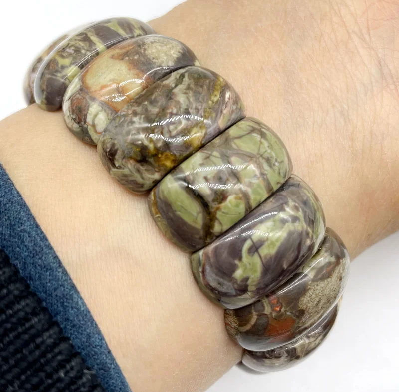Natural Gem Stone Purple Crystal Labradorite Tiger Eye Bead Bracelet DIY Jewelry Energy Bangles Stretch Chain For Men Women