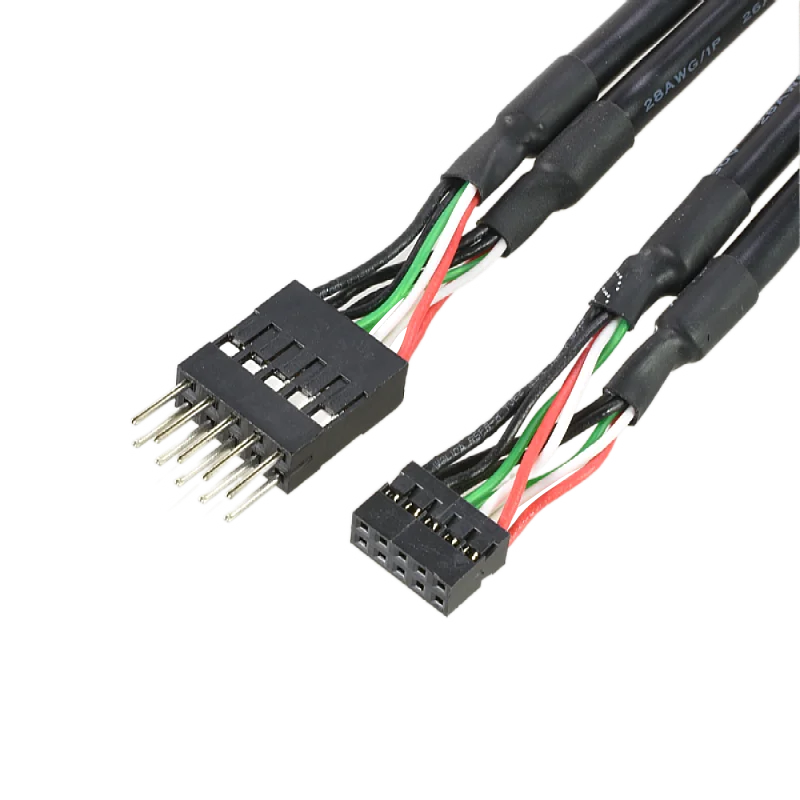 Dual row dupont line Flash Cable Hole pitch 2.0 2.54mm  10pin FOR Industrial Motherboard USB Pin connector PIN/HOLE