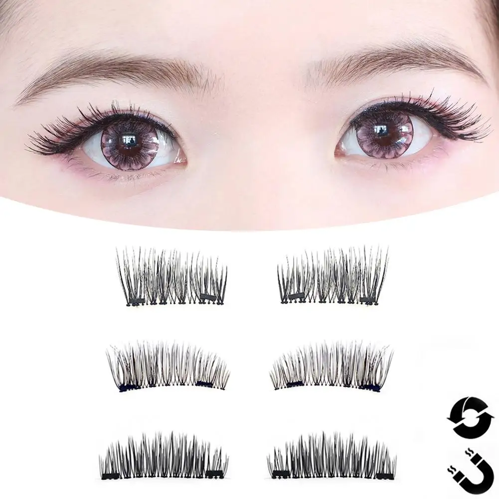 4PCS 3D Magnetic False Eyelashes  Four Magnets False Eyelashes Natural Eyelashes Makeup Beauty Tools