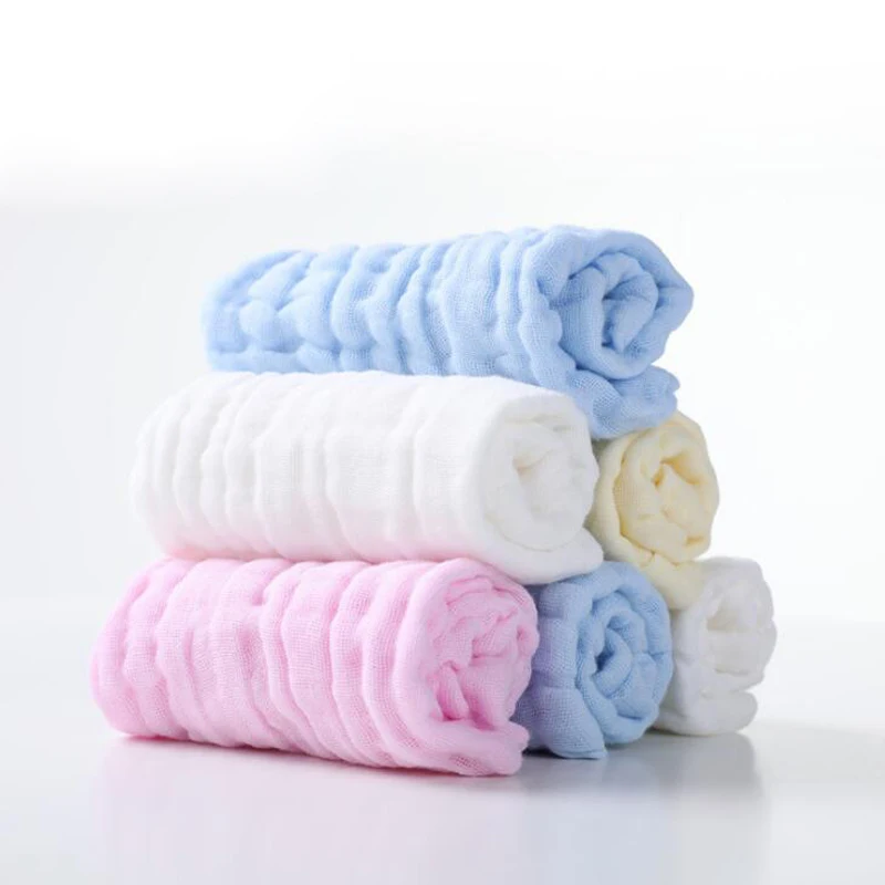 New baby wash towel cotton newborn bath small square children\'s saliva towel 25*25cm