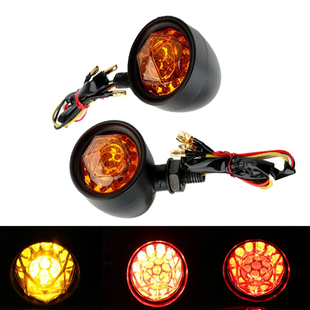 

2 pcs Motorcycle LED Bullet Turn Signals Amber Light Blinker for Suzuki Marauder VZ 800 1600 Savage LS 650 Boulevard S40 S50