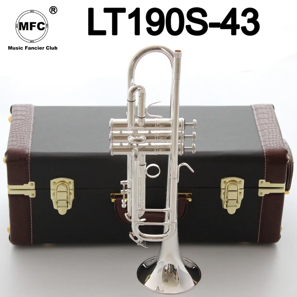 

New Music Fancier Club Bb Trumpet LT190S-37 Silver Plated Music Instruments Profesional Trumpets 190S43 With Case Mouthpiece