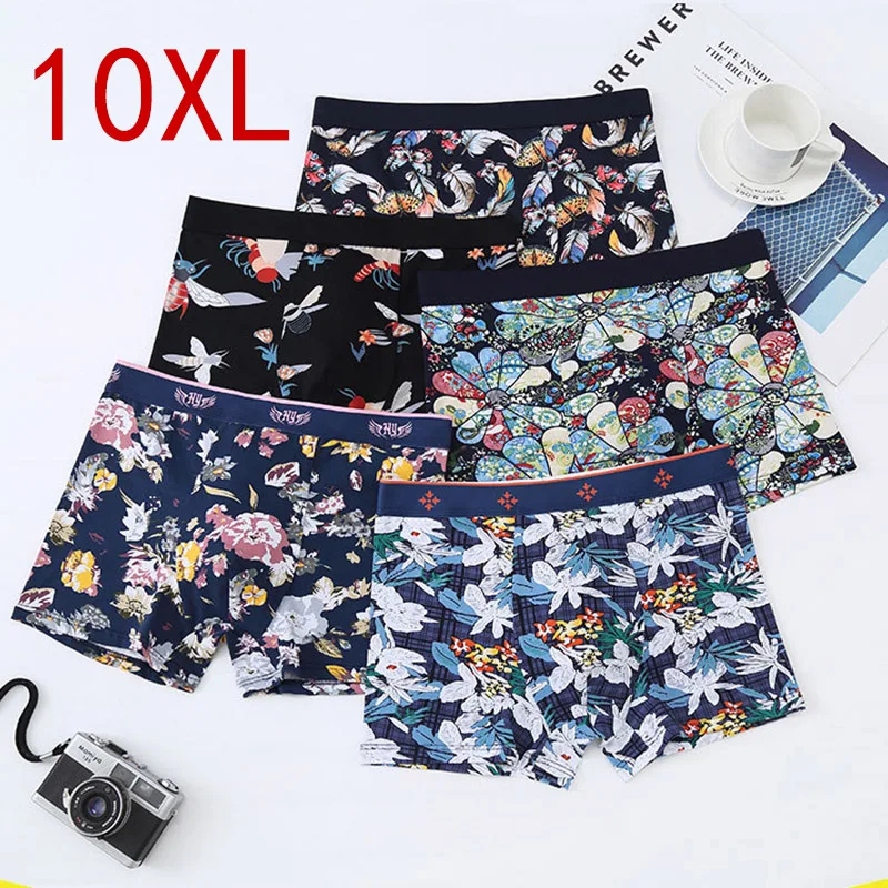 

10XL-3XL 5PCS/lot Plus Men Underwear Male boxer Panties Shorts Men's Cotton Underpants Breathable Man boxers Large Size