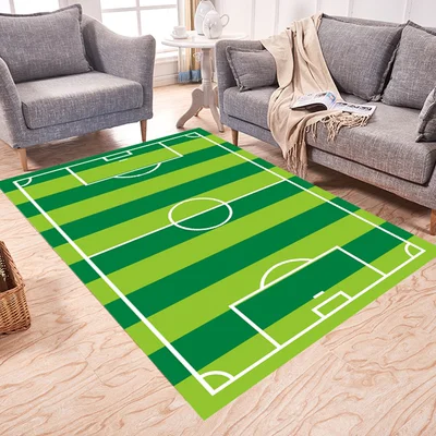 Green Football Field Carpet, Living Room, Children Play, Rectangular Crawling Soft Mat