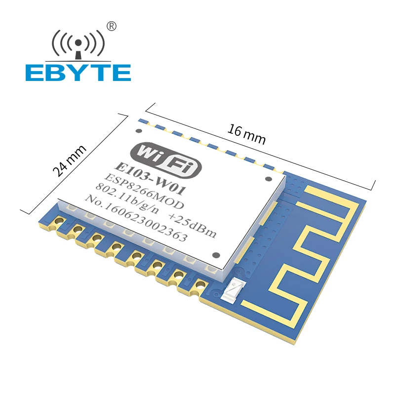 ESP8266EX WiFi IOT Board 2.4GHz 20dBm Wireless WiFi Transceiver Module EBYTE E103-W01 Long Range UART Interface PCB Antenna