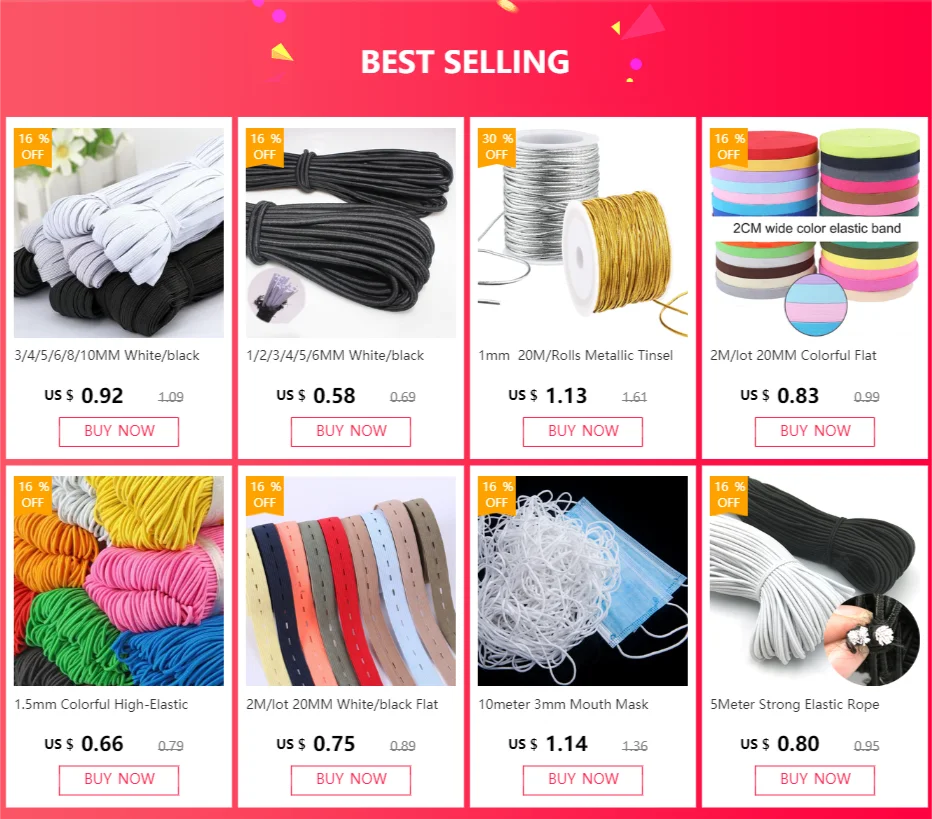 1/2/3/4/5/6 MM Weiß/schwarz Starke Elastische Seil gummiband nähen Kleidungsstück handwerk liefert elastische band für DIY nähen zubehör – Detail 1