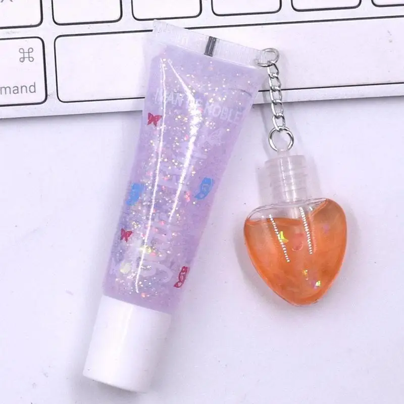 1pc Lip Gloss Set Mini Heart Love Shaped Lip Plumper Oil Moisturizing Women Lip Gloss Balm Makeup Lip Tint Cosmetics random ship