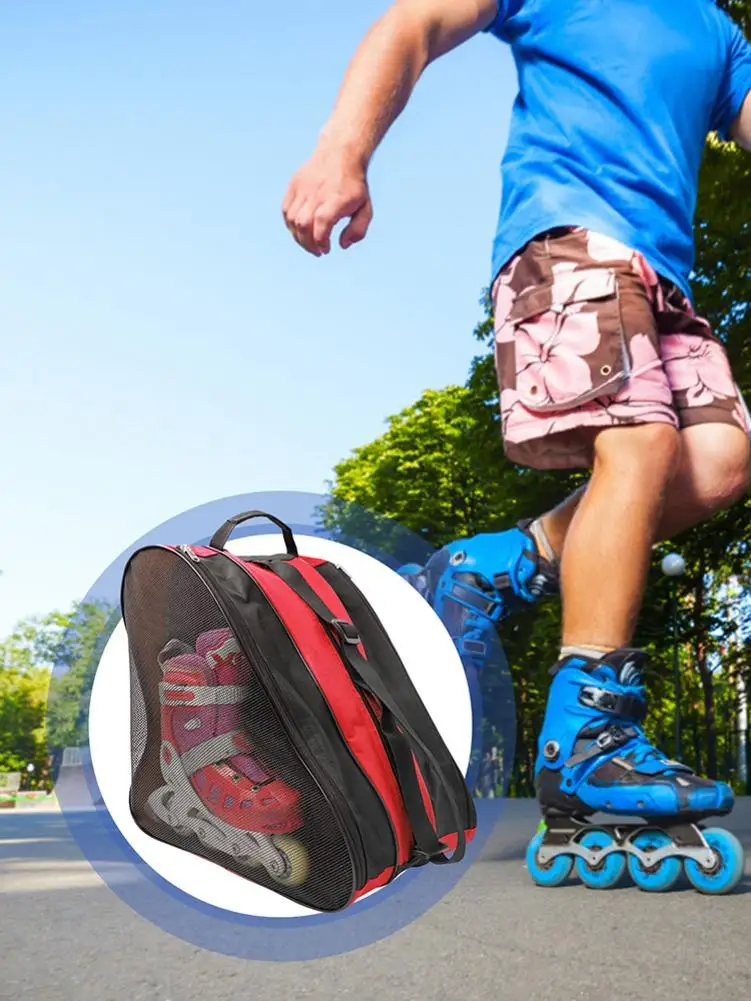 Saco de transporte de skate respirável caso crianças patins inline patins patins de gelo saco de patinação sacos de armazenamento para patins ao ar