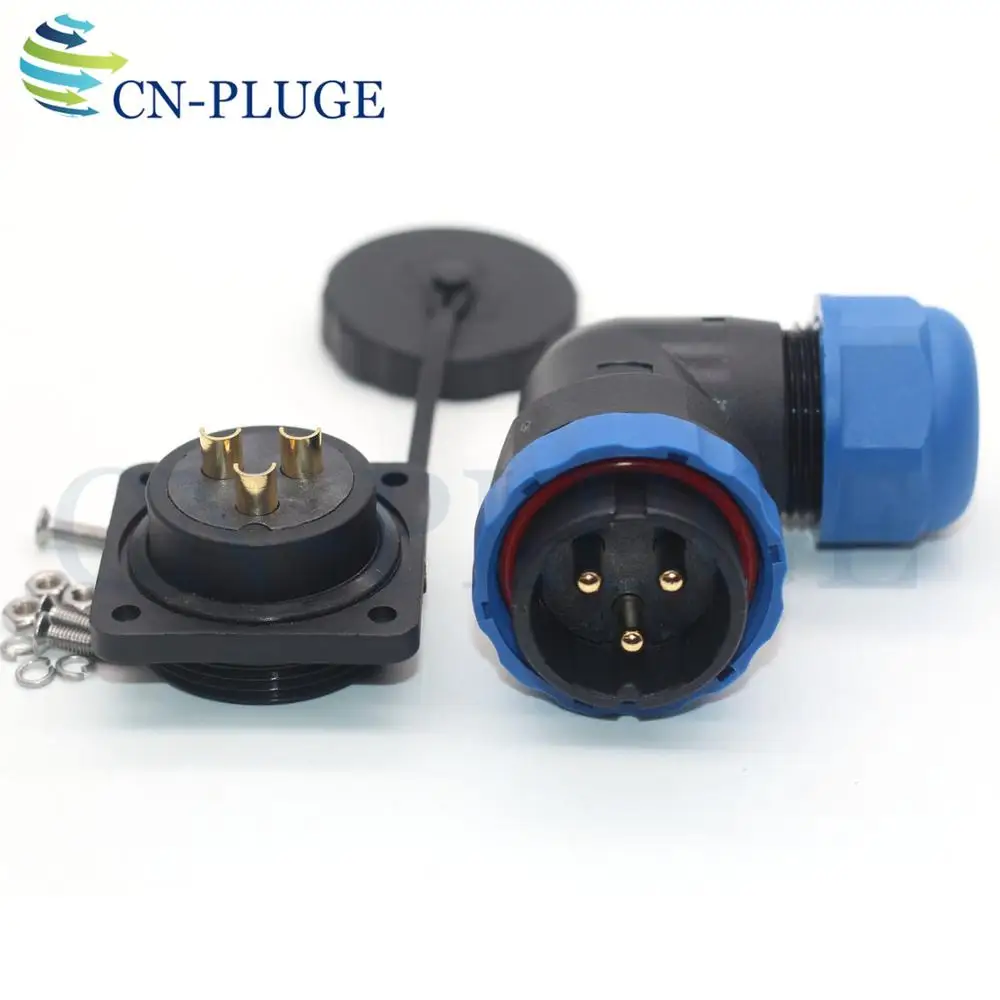 SD28 Waterproof Connector IP68  2 3 4 5 6 7 9 10 12 14 16 19 20 22 24 26 Pin  Elbow Nut Cable Connector plug and socket