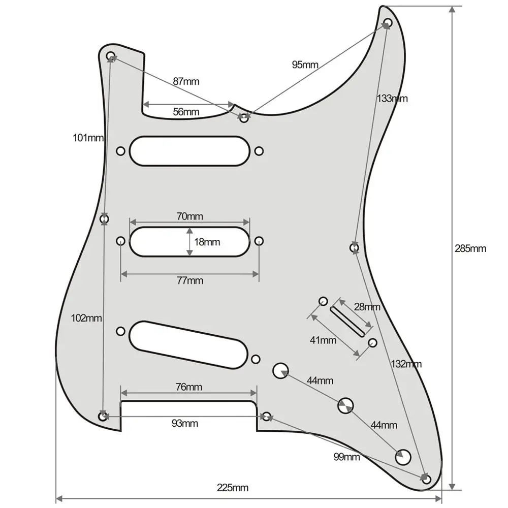 FLEOR 1PC Vintage 8 Holes ST Electric Guitar Pickguard SSS Pick Guard Scratch Plate With Screws Guitar Parts Accessories